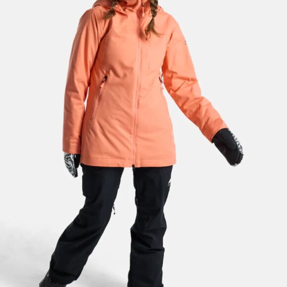Women's Burton Lelah 2L Jacket Ski Snowboarding - Peach Echo - Size Small - Picture 3 of 9